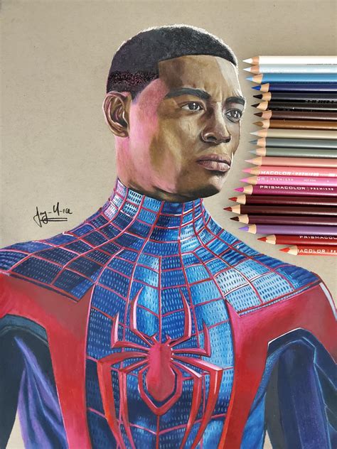 How To Draw Miles Morales Spider Man | Sketch TutorialDrawing Spider Manhow to draw spider man easy Drawing tools :2B Pencilblending penNew drawings daily,jo...